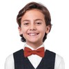 BELLUNO Rust Color Bow Tie Pre-Tied for Little Boys, Cotton