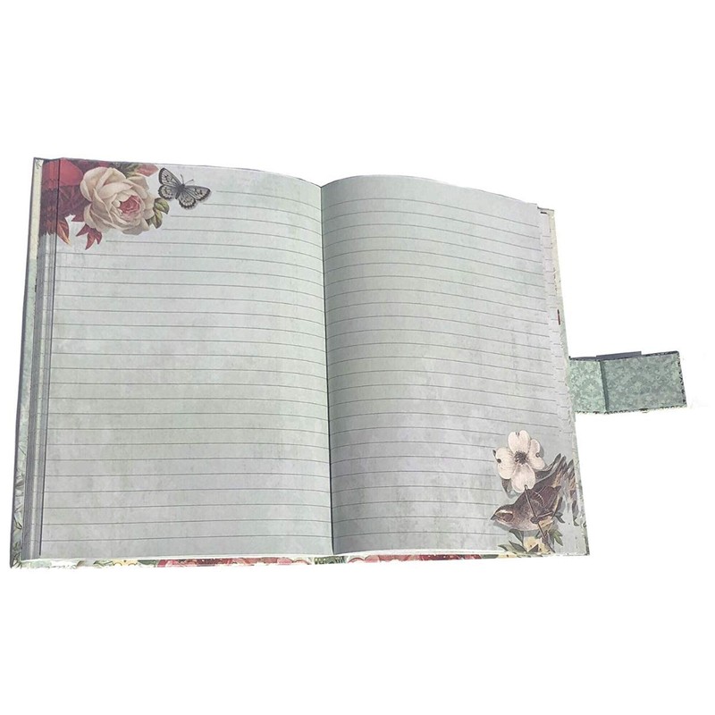 Punch Studio Gold Foil Journal w/Jewel Brooch Closure ~ Sparrow