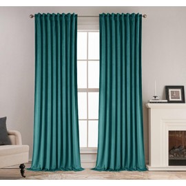 SMILETIME - Cortinas de 52 x 84 pulgadas, color azul lago con pestaña trasera, juego de 2 paneles de bolsillo para barra y diseño de pliegues de pellizco, filtrado de luz y aislamiento térmico, ideal