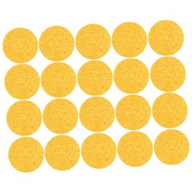 Ipetboom 20pcs Makeup Removal Sponges Soft Cleansing Facial for Gentle Skin Care Reusable Wood Pulp Makeup Powder Puff for Travel and Daily Use Yellow Round