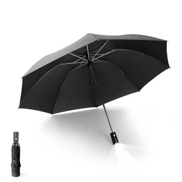 Yyclgvca Folding Umbrella, Automatic Open/Close, Folding Umbrella, Men's, One-Touch, Large, Inverted Umbrella, UV Protection, Lightweight, For Both Sunny and Rainy Weather, Compatible with Typhoons, Rainy Season, Cheap Folding Umbrella, Storage Pouch Inc