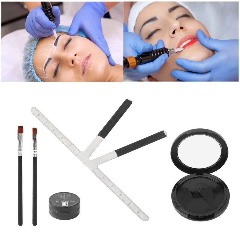Eyebrow Mapping Kit Stencil Ruler Brow Mapping String Pigment Eyebrow