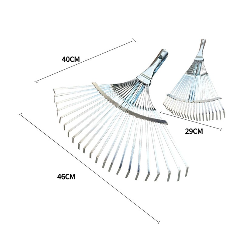 Fenteer Garden Leaf Rake Garden Camping Rake Folding Metal Rake