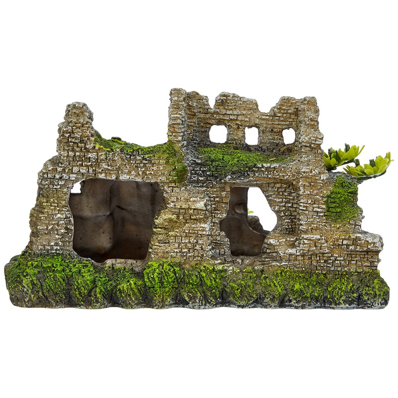 Nobby Aqua Ornaments Maya Ruin with Plants, 21.7 x 14.7