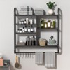 Nidouillet 34" Gaming Floating Shelves, Large LED Wall Mounted Display