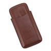 Leather Cigar Case Portable 3 Finger Cigar Humidor Carrying Case