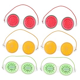 VICASKY 6Pcs Reusable Hot Cold Eye Masks Cartoon Design Blindfolds for Dark Reduction and Improved Sleep Quality for Travel and Naps