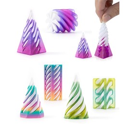 hand spinners, 6PCS Mini 3D Printed Spiral Cone Fidget Toy, Impossible Cone Toys Fun Pyramid Passthrough Sculpture Triangle