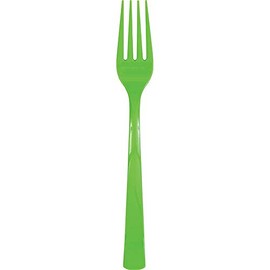 Unique Lime Green Solid Plastic Forks (18ct) - Durable & Elegant Party Cutlery - Perfect For Parties, Picnics & Every Occasion