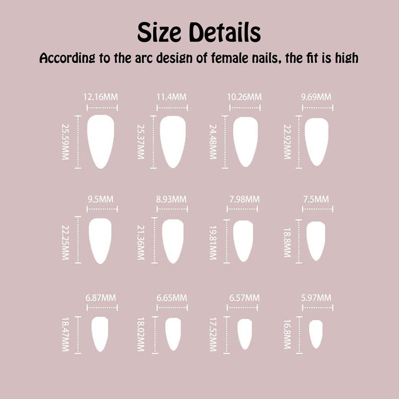 ANDGING Pink Glitter Press on Nails - Stiletto Short &