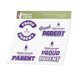 Desert Cactus Middle Georgia State University Sticker Vinyl Decal Laptop Water Bottle Car Scrapbook 13.5x11 Sheet (Proud Parent Sheet)