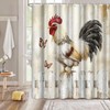 Rasrantyed Rustic Farmhouse Rooster Shower Curtain, Country Style Chicken on