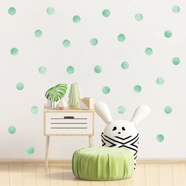 ROFARSO 120 Decals 2.2'' Mint Green Polka Dots Wall Decals Stickers DIY Removable Peel & Stick Wall Art Decorations Home Decor for Nursery Bedroom Living Room Playing Room (10 Sheets)