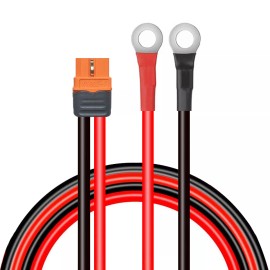 Sebatech 10 AWG XT60i Female Connector O Ring M8 Terminal Battery Solar Charging Cable - 3 FT