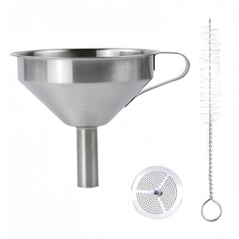 Funnel Filter Kit, Wanfoou Stainless Steel Kitchen Funnel with Removable Strainer/Filter for Transferring of Liquid, Fluid, Dry Ingredients & Powder