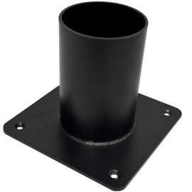 Heavy Duty Pier Mount Adapter for 3" Surface Mount Post, Metal Black Outdoor Post Bracket for Post Light, Mailbox Pole, Light Pole