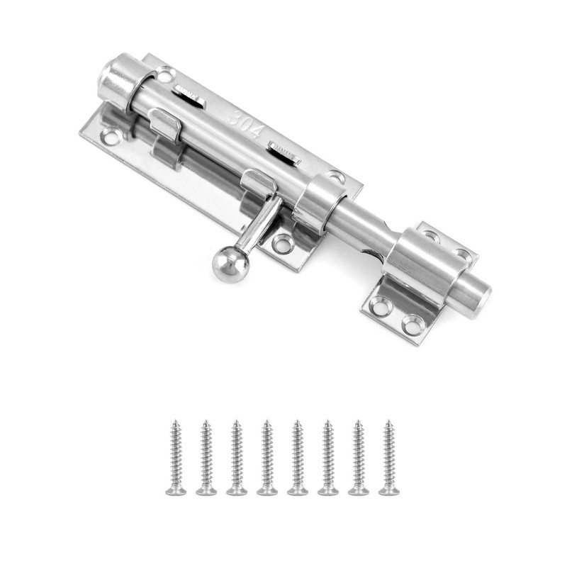 QWORK Sliding Bolt Gate Latch, 6.3" Heavy Duty 304 Stainless