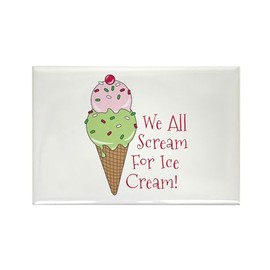 CafePress We All Scream For Ice Cream Rectangle Magnet, 3"x2" Refrigerator Magnet
