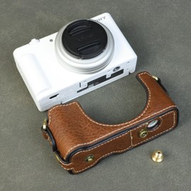 SIUTATDSH Camera Case, PU Leather, Suitable for Sony Sony VLOGCAM ZV1F ZV-1F / ZV-1 II ZV-1 M2 Case, Liner Case, Camera Holder, Shockproof and Convenient, coffee color, Classical