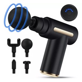 Alvasa Pistola Masajeadora Muscular Eléctrica | 6 Velocidades | Color Negro