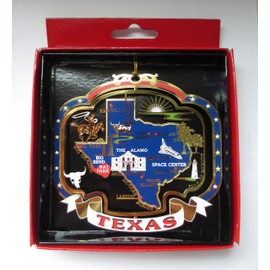 TEXAS ORNAMENT Brass State Landmarks Souvenir Gift