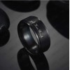 Blowin Romantic Black Stainless Steel Mens Ring Her Buck Elk