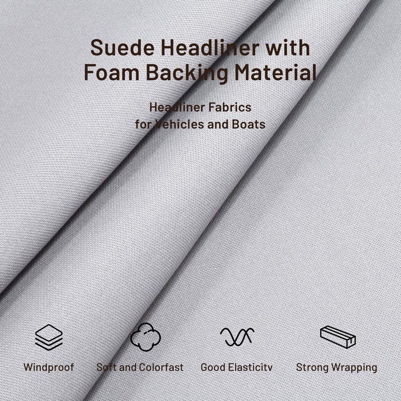 Babnecl Auto Headliner Fabric 96" L × 60" W Mesh
