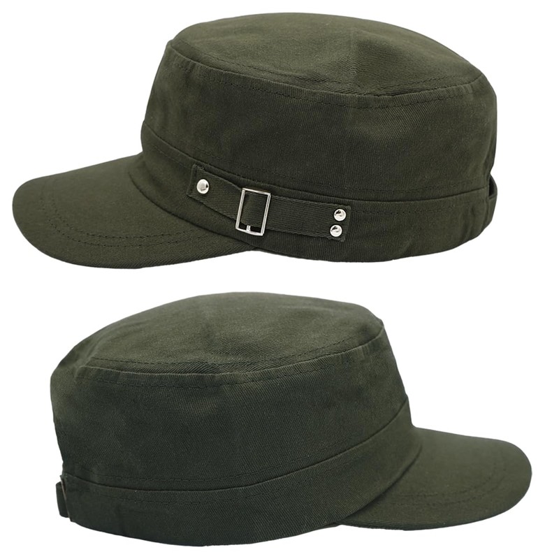 Rumnoke Cadet Army Cap for Women Men Unisex Flat Top