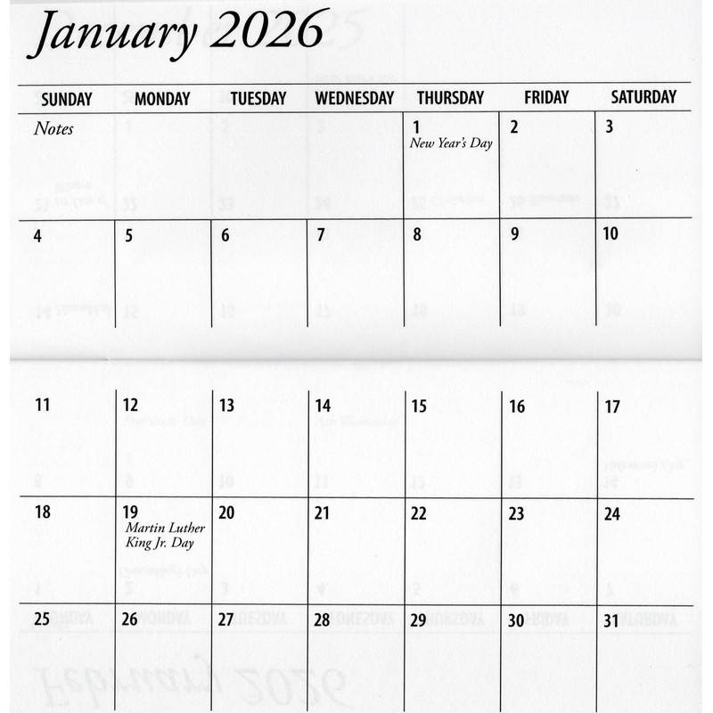 3 Year Pocket Calendar Planner with Note Pad, Pretty Patterns