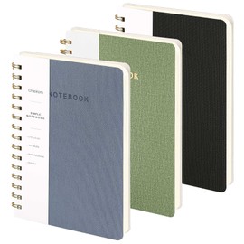 Lined Spiral Notebook College Ruled A5 Journal Book for Note Taking, 160 Pages Writing Journal for Office and Home School Supplies 5.75x8.125 inch - Green Blue Black