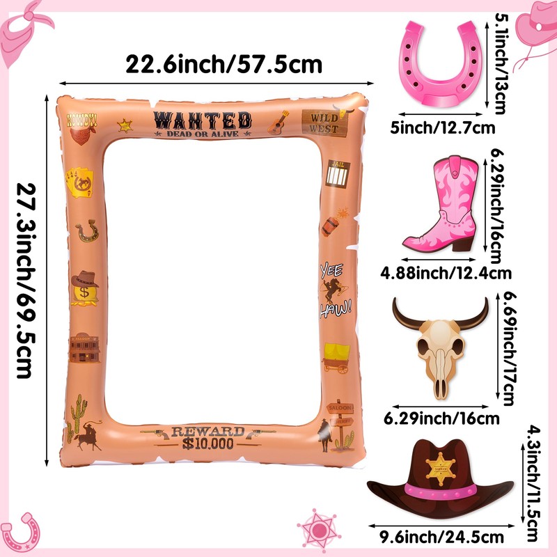 E1mity Wild West Party Photo Booth Props Selfie Frame Party