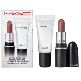 MAC Winters Kiss Mini Lip Duo - Neutral - Mini Retro Matte Lipstick Bronx and Mini Lipglass Clear.