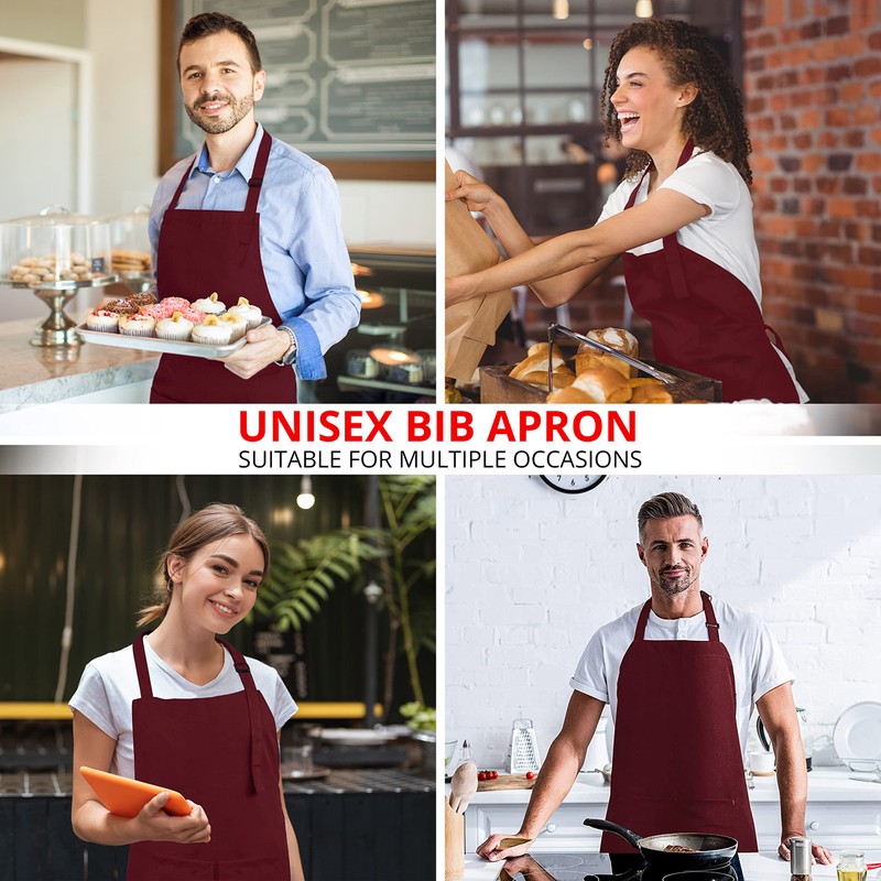 Utopia Kitchen 2 Pack Bib Apron, Adjustable with 2 Pockets,