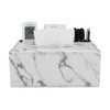 BSTKEY Rectangle Tissue Box PU Leather with Remote Control Organizer