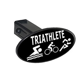 GRAPHICS & MORE Triathlete Triathlon Swim Bike Run Oval Tow Trailer Hitch Cover Plug Insert 2"