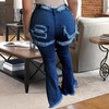 Bell Bottom Jeans for Women Ripped Elastic High Waisted Destroyed