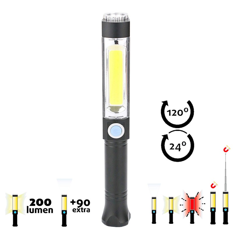 Garza Aluminium LED Torch with Magnetic Tip Extendable and Flexible