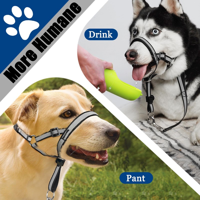 BARKLESS Reflective Head Collar, No Pull Collar for Large Dogs,