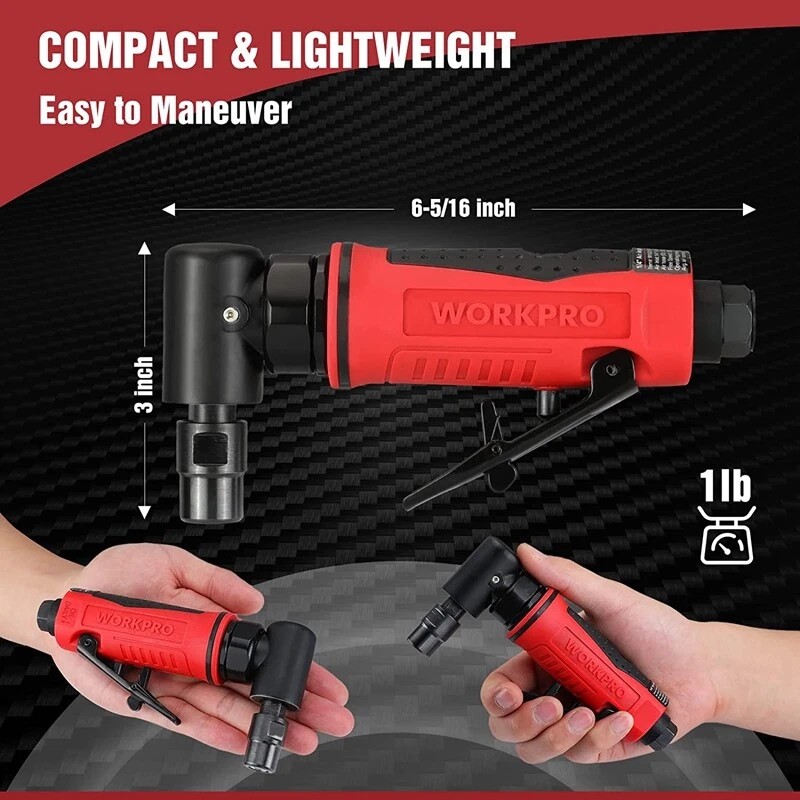 WORKPRO Air Angle Die Grinder 1/4Inch Pneumatic Right Angle Die