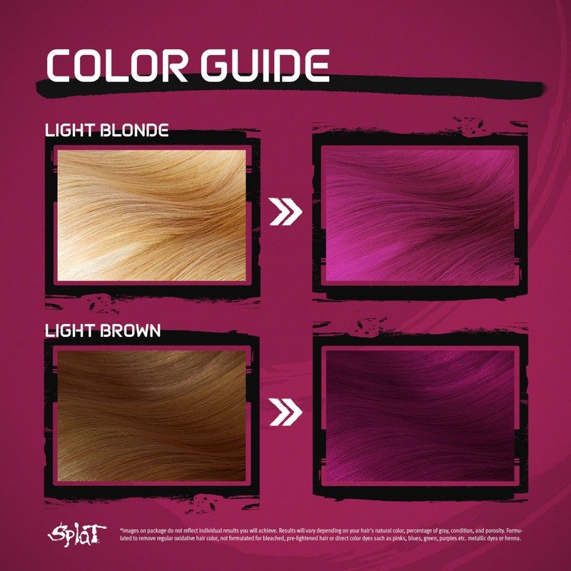 Splat Midnight Magenta Semi Permanent Hair Dye Kit, 1 Application,