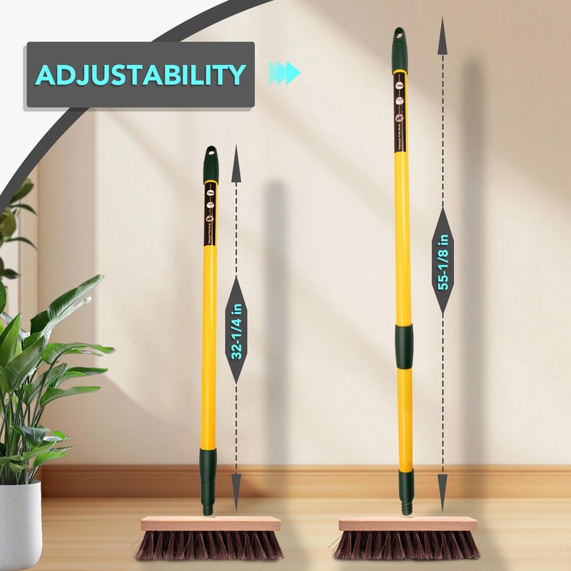 XSSIVE 3-in-1 Wire Broom & Garden Brush Set – Adjustable