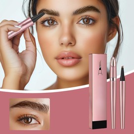Lápiz de Cejas Mágico 2 En 1,Lápiz de Tatuaje de Cejas Microblading 3D Resistente Al Agua,Lápices de Cejas con Microblading Intenso para Mujer,Maquillaje Que Dura Todo El Día,Cejas Naturales (Negro)