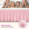 RIMELA Pink Bed Skirt King Size 15 Inch Drop, Wrap