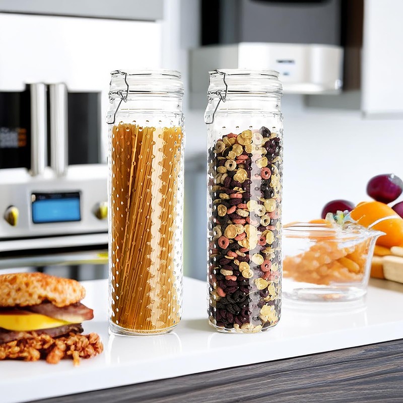Yesland 2 Pcs 60 Oz Glass Food Storage Jar Canister