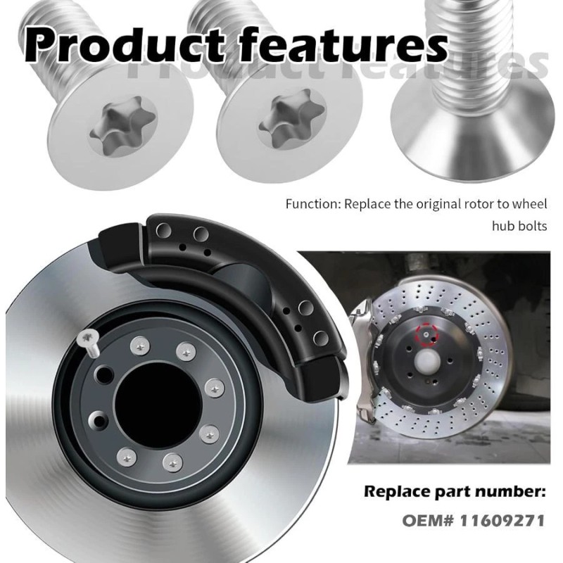 NoBrand 8PCS Brake Rotor Screws, Brake Rotors Front and Rear