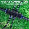ETERMETA 8 Pcs 1/4 Inch Drip Irrigation 6-Way Splitter Connector