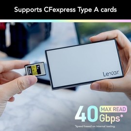 Lexar Professional Workflow CFexpress 4.0 Lector de Tarjetas Tipo A, se combina con Lexar Professional Workflow, Adaptador USB-C a USB-A, Compatible c