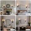 Battery Operated Crystal Wall Sconces Set of 2,Black Rechargeable Wireless
