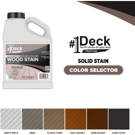 #1 Deck Premium Advanced Solid Color Wood Stain for Decks, Fences, Siding (1 Gallon, Gray)