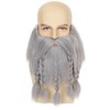 Grey Braided Fake Beard and Mustache – Viking Dwarf Wizard